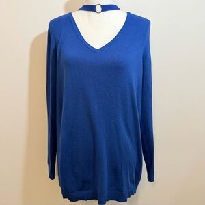 Torrid Royal Blue Choker Ring Detail Sweater Top – Size 2 (Size 2X)